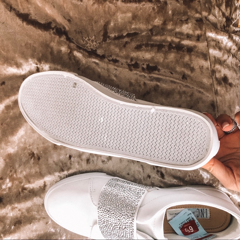 Swarovski 6 1/2 white slip on sneakers - Picture 2 of 2